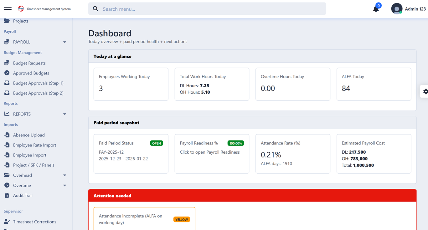 Timesheet & Payroll Management System cover