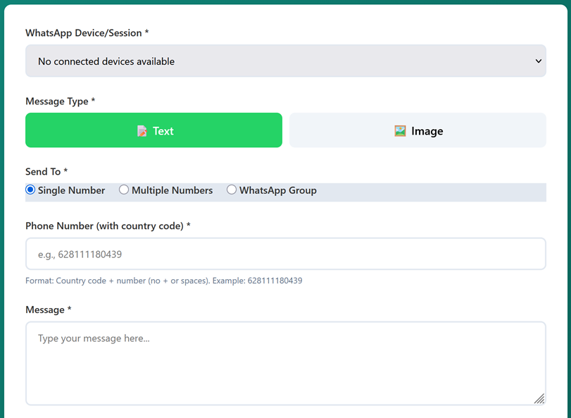 WhatsApp Gateway System secondary