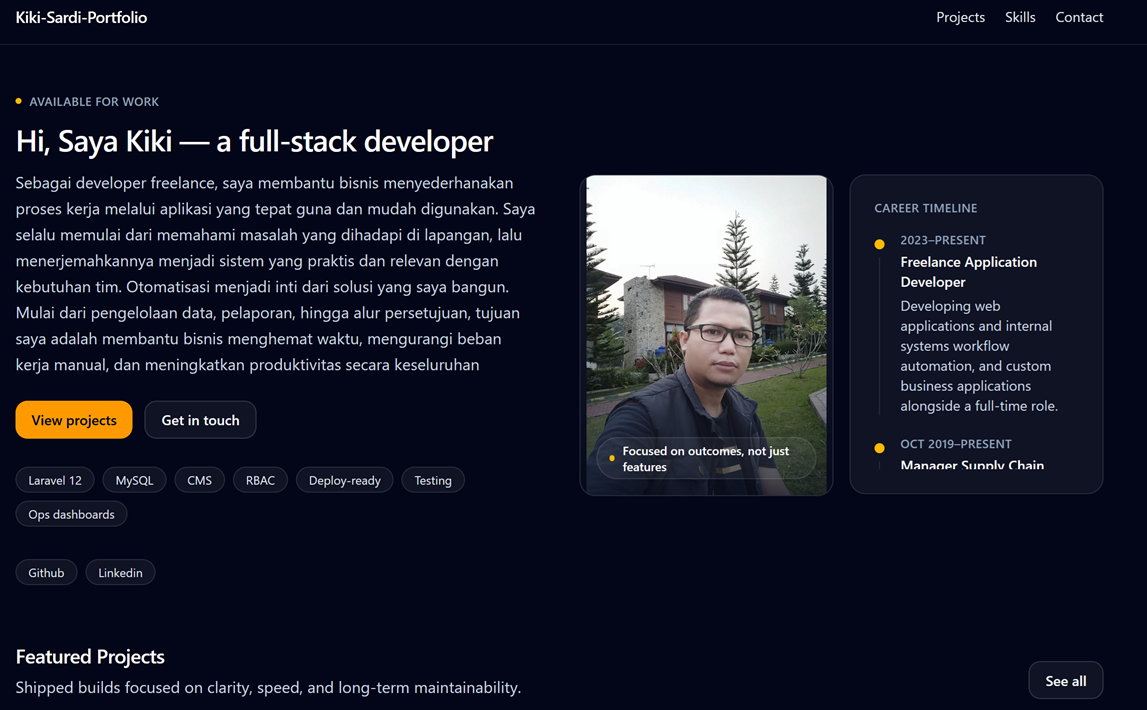 Personal Portfolio & CMS Website cover